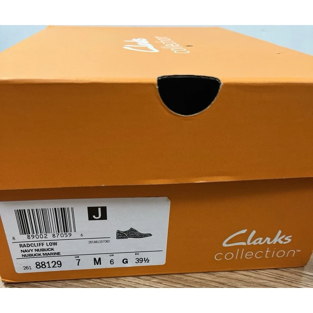 Clarks Radcliff Low Navy Blue Nubuck Men's Oxfords Comfort Shoes Size 7 NEW
